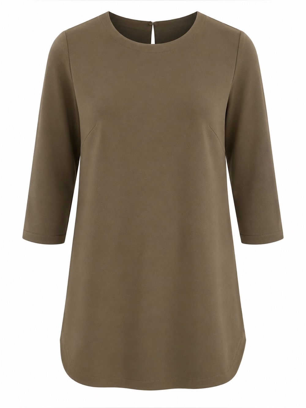 H&M Womens Olive Green 3/4 Sleeve Tunic Dress Size 6 Polyester Blend